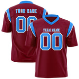 Custom Cardinal Light Blue Personalized Shoulder Cut Two-Tone Authentic Football Jersey