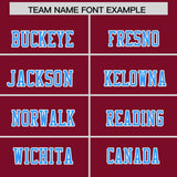 Custom Cardinal Light Blue Personalized Shoulder Cut Two-Tone Authentic Football Jersey