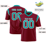 Custom Cardinal Bright Green Personalized Shoulder Cut Two-Tone Authentic Football Jersey