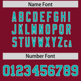 Custom Cardinal Bright Green Personalized Shoulder Cut Two-Tone Authentic Football Jersey