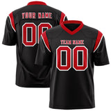 Custom Black Red Personalized Shoulder Cut Two-Tone Authentic Football Jersey