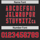 Custom Black Red Personalized Shoulder Cut Two-Tone Authentic Football Jersey