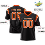 Custom Black Orange Personalized Shoulder Cut Two-Tone Authentic Football Jersey