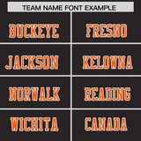 Custom Black Orange Personalized Shoulder Cut Two-Tone Authentic Football Jersey