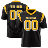 Custom Black Yellow Personalized Shoulder Cut Two-Tone Authentic Football Jersey