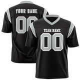 Custom Black Gray Personalized Shoulder Cut Two-Tone Authentic Football Jersey