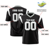 Custom Black White Personalized Shoulder Cut Two-Tone Authentic Football Jersey