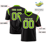 Custom Black Neon Green Personalized Shoulder Cut Two-Tone Authentic Football Jersey