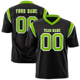 Custom Black Neon Green Personalized Shoulder Cut Two-Tone Authentic Football Jersey