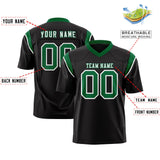 Custom Black Kelly Green Personalized Shoulder Cut Two-Tone Authentic Football Jersey