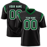 Custom Black Kelly Green Personalized Shoulder Cut Two-Tone Authentic Football Jersey