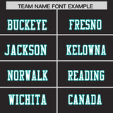 Custom Black Aqua Personalized Shoulder Cut Two-Tone Authentic Football Jersey