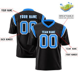 Custom Black Light Blue Personalized Shoulder Cut Two-Tone Authentic Football Jersey