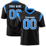 Custom Black Light Blue Personalized Shoulder Cut Two-Tone Authentic Football Jersey