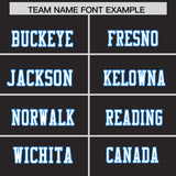 Custom Black Light Blue Personalized Shoulder Cut Two-Tone Authentic Football Jersey