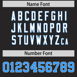 Custom Black Light Blue Personalized Shoulder Cut Two-Tone Authentic Football Jersey