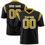 Custom Black Old Gold Personalized Shoulder Cut Two-Tone Authentic Football Jersey