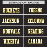 Custom Black Old Gold Personalized Shoulder Cut Two-Tone Authentic Football Jersey