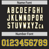 Custom Black Old Gold Personalized Shoulder Cut Two-Tone Authentic Football Jersey