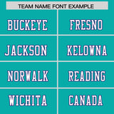 Custom Aqua Purple Personalized Shoulder Cut Two-Tone Authentic Football Jersey