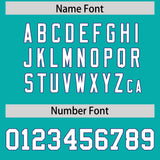 Custom Aqua Purple Personalized Shoulder Cut Two-Tone Authentic Football Jersey