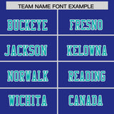 Custom Royal Aqua Personalized Shoulder Cut Two-Tone Authentic Football Jersey