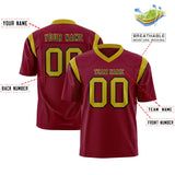 Custom Cardinal Old Gold Personalized Shoulder Cut Two-Tone Authentic Football Jersey