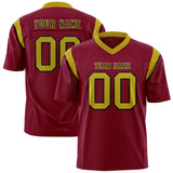 Custom Cardinal Old Gold Personalized Shoulder Cut Two-Tone Authentic Football Jersey
