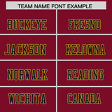 Custom Cardinal Old Gold Personalized Shoulder Cut Two-Tone Authentic Football Jersey