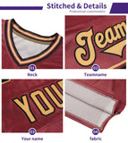 Custom Cardinal Brown Personalized Shoulder Cut Two-Tone Authentic Football Jersey
