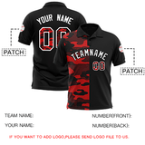 Custom Black Camo Split Fashion Authentic Performance Polo Shirt