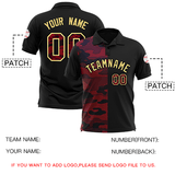 Custom Black Camo Split Fashion Authentic Performance Polo Shirt