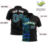 Custom Black Camo Split Fashion Authentic Performance Polo Shirt