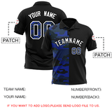 Custom Black Camo Split Fashion Authentic Performance Polo Shirt