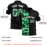 Custom Black Camo Split Fashion Authentic Performance Polo Shirt