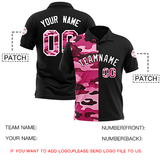 Custom Black Camo Split Fashion Authentic Performance Polo Shirt