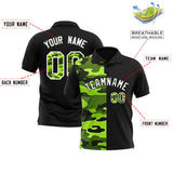 Custom Black Camo Split Fashion Authentic Performance Polo Shirt
