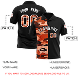 Custom Black Camo Split Fashion Authentic Performance Polo Shirt