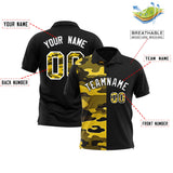 Custom Black Camo Split Fashion Authentic Performance Polo Shirt
