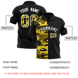 Custom Black Camo Split Fashion Authentic Performance Polo Shirt