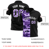 Custom Black Camo Split Fashion Authentic Performance Polo Shirt