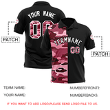 Custom Black Camo Split Fashion Authentic Performance Polo Shirt