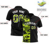 Custom Black Camo Split Fashion Authentic Performance Polo Shirt
