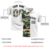 Custom White Camo Split Fashion Authentic Performance Polo Shirt