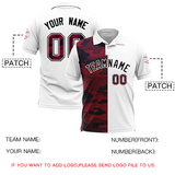 Custom White Camo Split Fashion Authentic Performance Polo Shirt