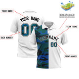 Custom White Camo Split Fashion Authentic Performance Polo Shirt