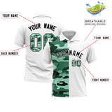 Custom White Camo Split Fashion Authentic Performance Polo Shirt
