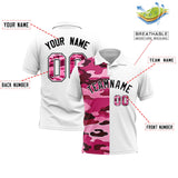 Custom White Camo Split Fashion Authentic Performance Polo Shirt