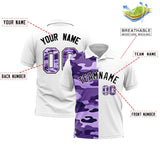 Custom White Camo Split Fashion Authentic Performance Polo Shirt
