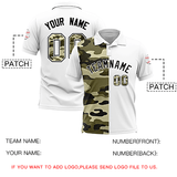 Custom White Camo Split Fashion Authentic Performance Polo Shirt